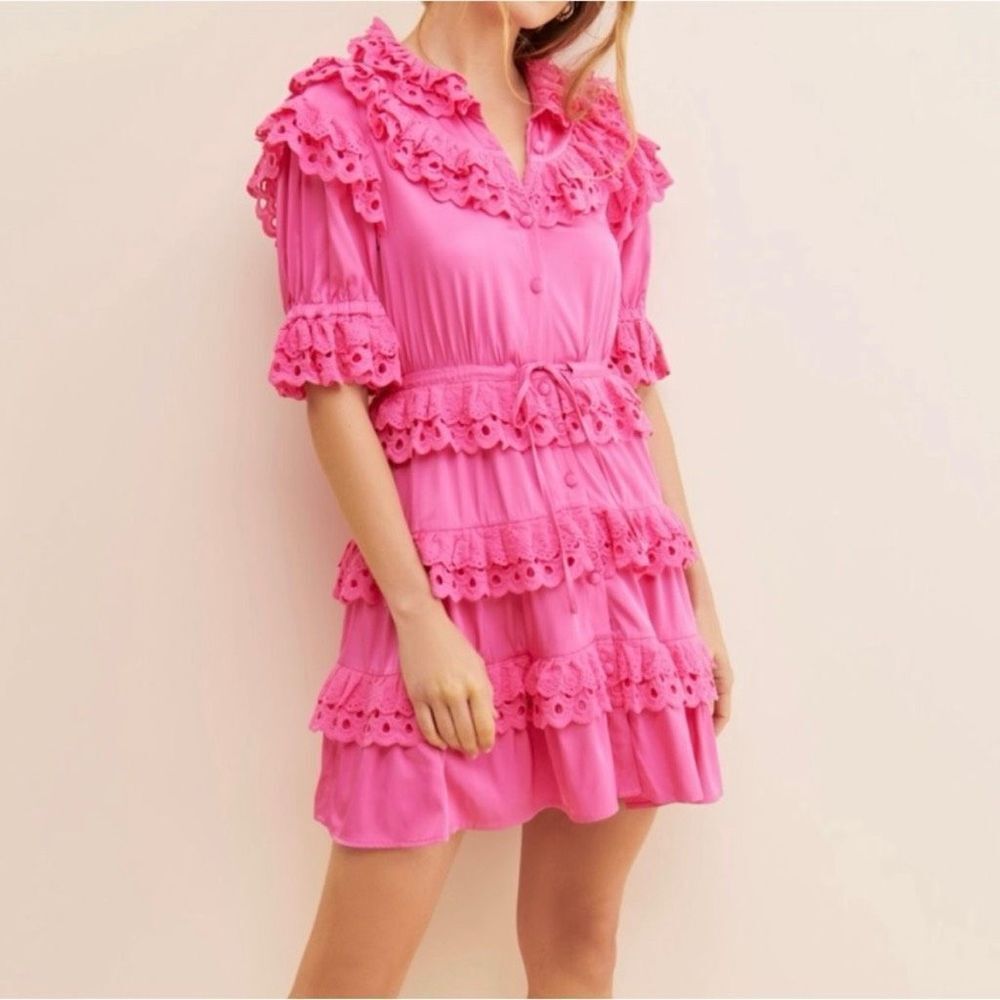 CeliaB Pink Ruffled Mini Dress